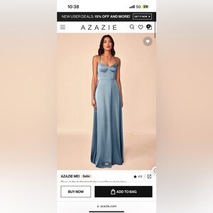 Azazie ‘Mei’ Maxi Dress with Shawl in Dusty Blue